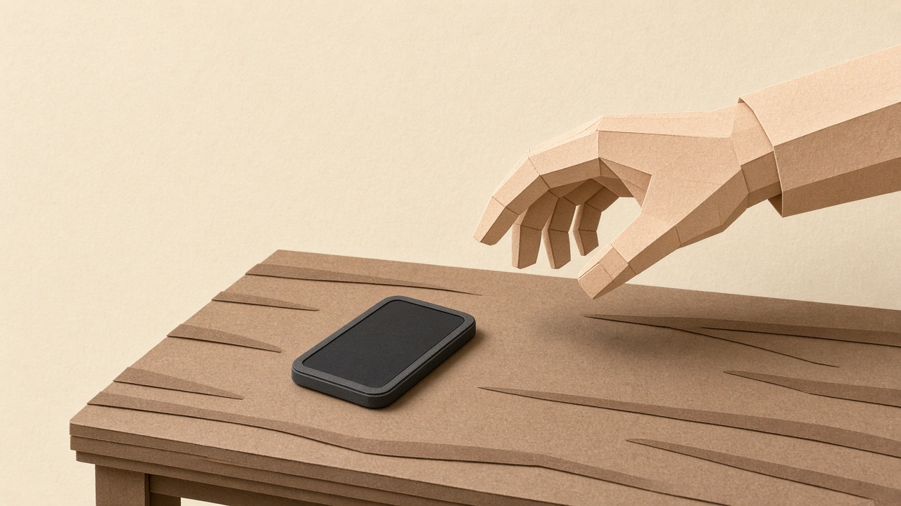A hand holding an alarm that keeps ringing even though the door is closed — anxious attachment relationships often have the alarm on without an open door