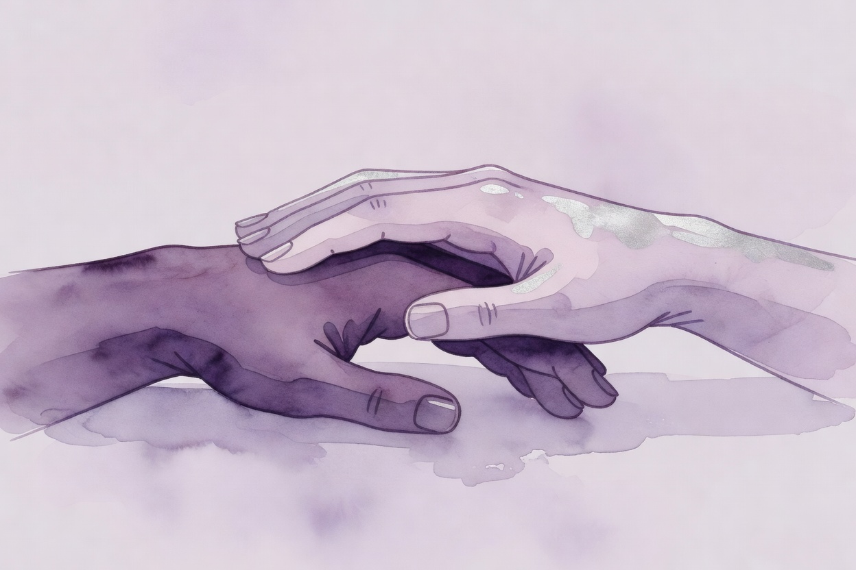 A sober watercolor illustration for grief content. Replace when a final illustration is available.