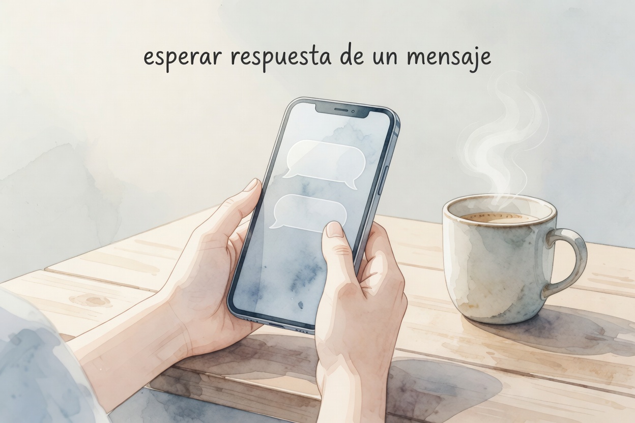 Pantalla de celular con un mensaje leido sin respuesta, junto a un segundo celular mas pequeno, dos conversaciones distintas abiertas