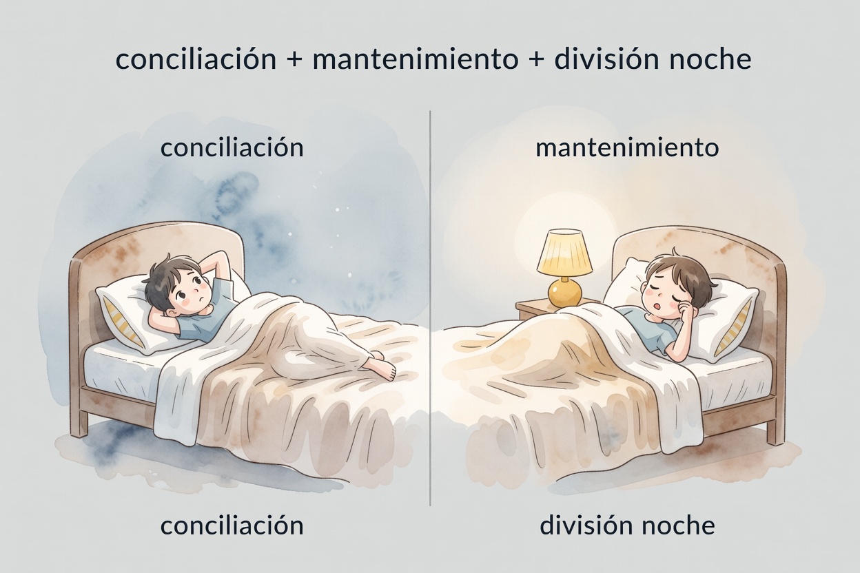 Reloj de arena sobre una almohada, composicion en acuarela con tonos azul lavanda de amanecer — ilustracion de libro infantil sobre sueno.