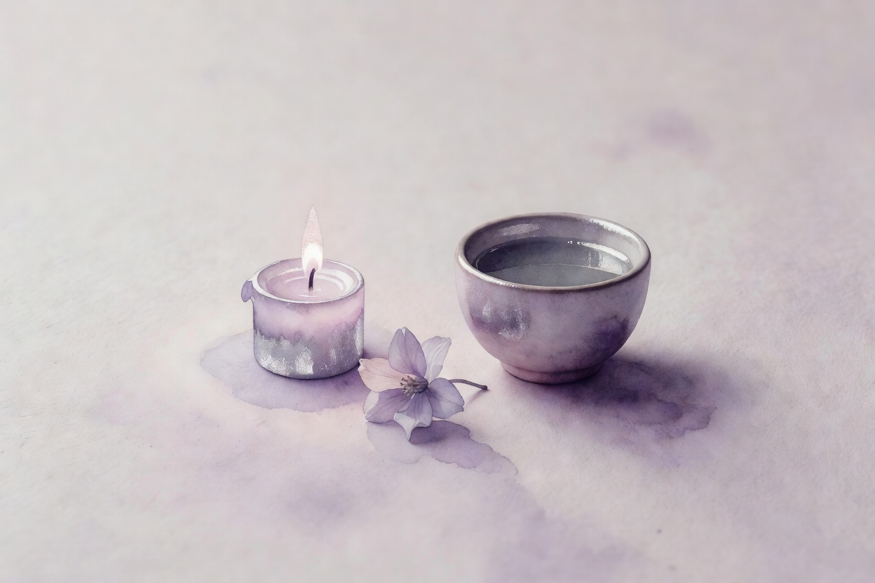A sober watercolor illustration for grief content. Replace when a final illustration is available.