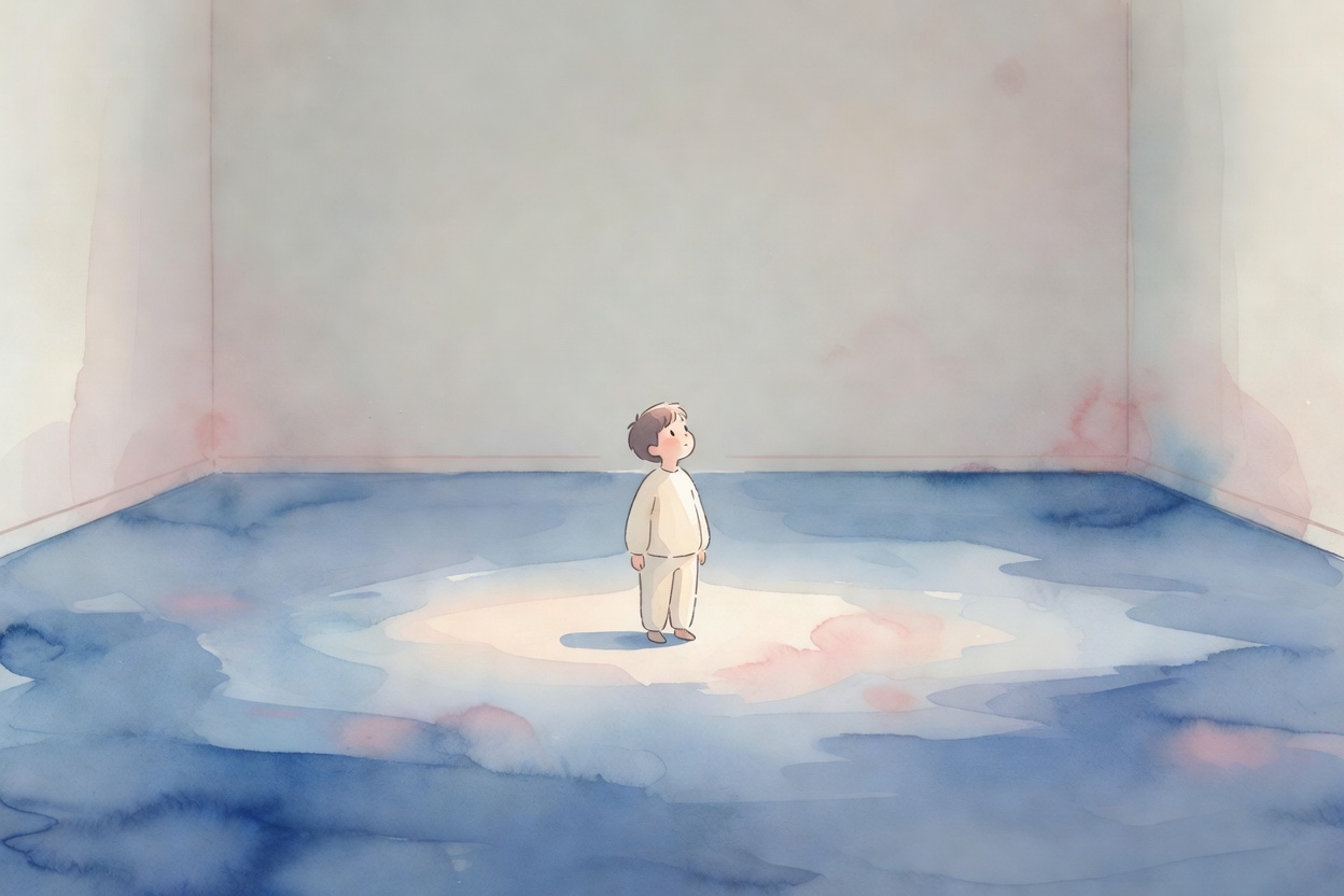 A sober watercolor illustration for an article on loneliness or social connection.
